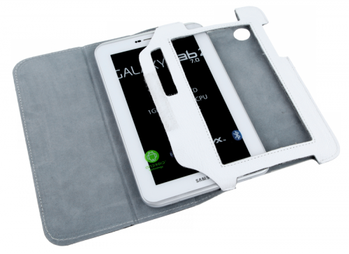 Etui białe dedykowane do Samsung Galaxy Tab P3100 (skóra naturalna)