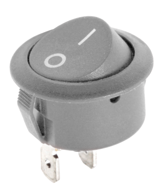 Złącze przełącznik kołyskowy okrągły R5 0-1 szary 6A/250V LX3049S