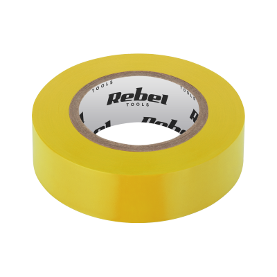 Taśma izolacyjna klejąca REBEL (0,13 mm x 19 mm x 10 yd) żółta