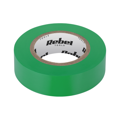 Taśma izolacyjna klejąca REBEL (0,13 mm x 19 mm x 10 yd) zielona