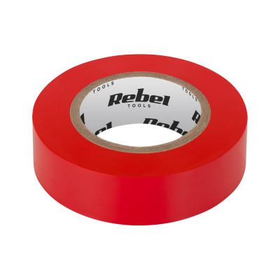 Taśma izolacyjna klejąca REBEL (0,13 mm x 19 mm x 20 yd) czerwona