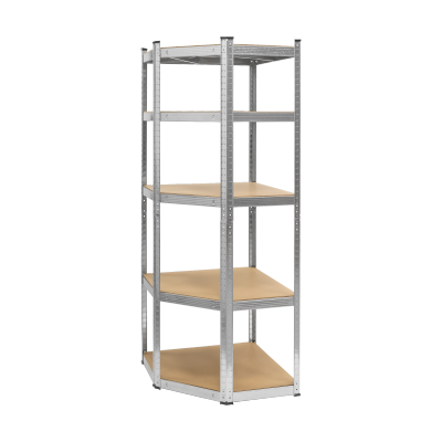 Regał metalowy magazynowy narożny 180x40x70 srebrny Rebel