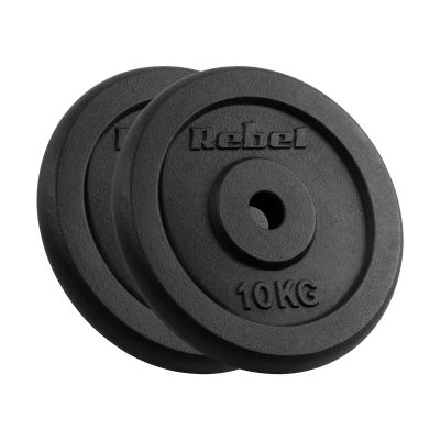 Obciążenie żeliwne zestaw 2x10kg, otwór 31mm, talerz klasyczny, REBEL ACTIVE