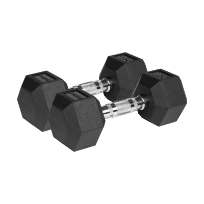 Hantle żeliwne gumowane HEX 2x9 kg REBEL ACTIVE
