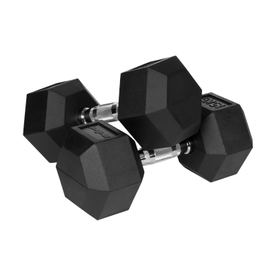 Hantle żeliwne gumowane HEX 2x15 kg REBEL ACTIVE
