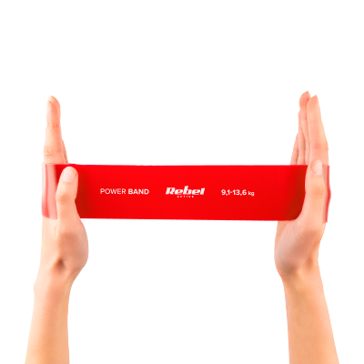 Zestaw gum do ćwiczeń TPE - Mini Band L, 2.3-18.2 kg, 5 gum, kolorowy,  REBEL ACTIVE