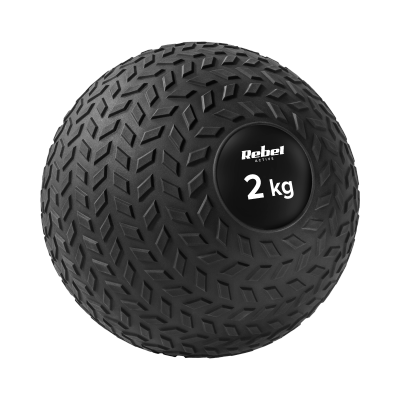 Mała piłka lekarska do ćwiczeń rehabilitacyjna Slam Ball 23cm 2kg, REBEL ACTIVE
