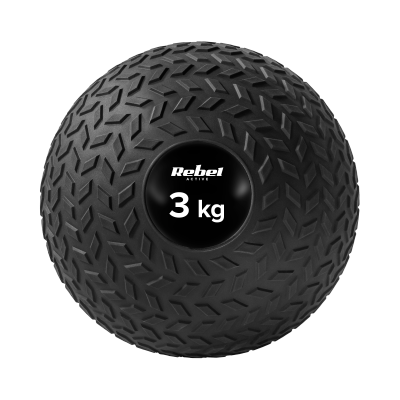 Mała piłka lekarska do ćwiczeń rehabilitacyjna Slam Ball 23cm 3kg, REBEL ACTIVE