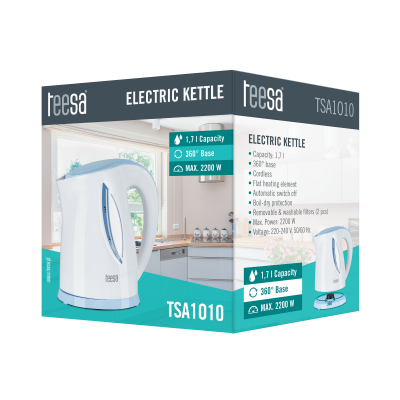 Czajnik elektryczny TEESA, 2200 W, biały, 1,7L