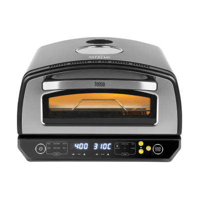 Piec do pizzy SUPREME ELITE 2200 W, 450 stopni, dwie grzałki, okno, LED, 33 cm, różna programy pieczenia