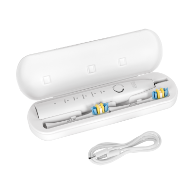 Soniczna szczoteczka do zębów TEESA SONIC 2 biała,  5 trybów pracy, etui podróżne , USB typ C