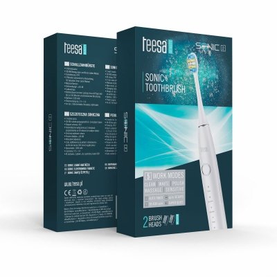 Soniczna szczoteczka do zębów TEESA SONIC 2 biała,  5 trybów pracy, etui podróżne , USB typ C