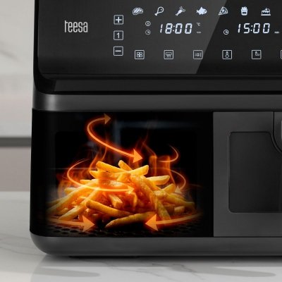 Frytkownica beztłuszczowa TEESA AIR FRYER DUAL POT XXL 8L 2700W
