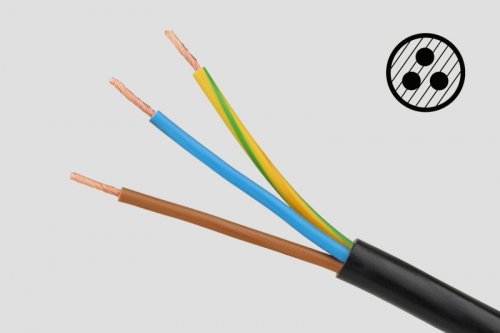 Przedłużacz sieciowy  Rebel czarny 5 gniazd z przełącznikiem, kabel 3m (1,5mm)