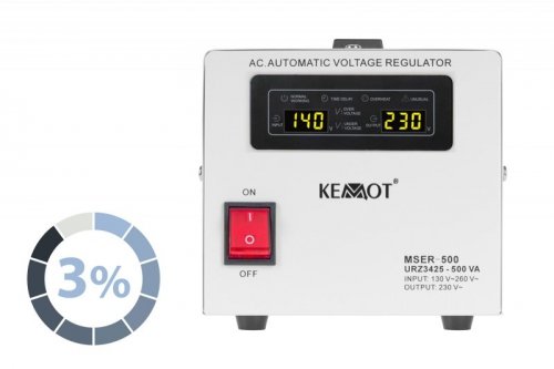 Automatyczny stabilizator napięcia  KEMOT MSER-500 (500 VA, serwomotor)