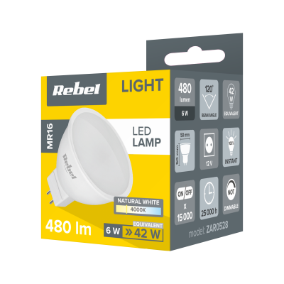 Lampa LED Rebel 6W, MR16, 4000K, 12V