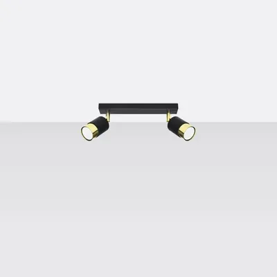 Plafon NERO 2 czarny/złoty