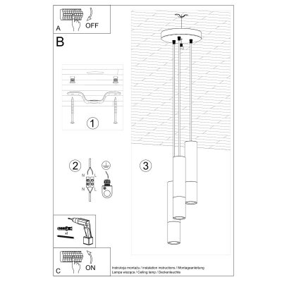 Lampa wisząca LOOPEZ 3P czarny/chrom