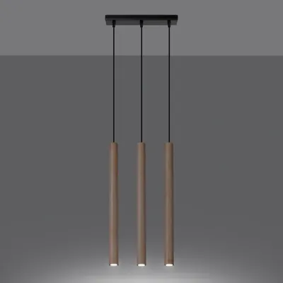 Lampa wisząca PASTELO 3L drewno