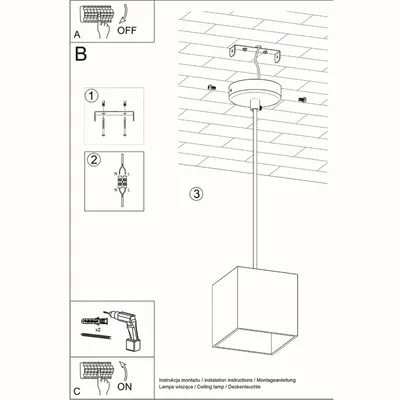 Lampa wisząca QUAD 1 szary