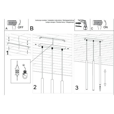 Lampa wisząca PASTELO 3 zielona oliwka