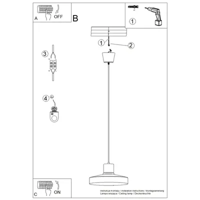 Lampa wisząca BILO żółta