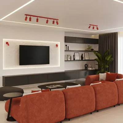 Plafon RING 3L czerwony