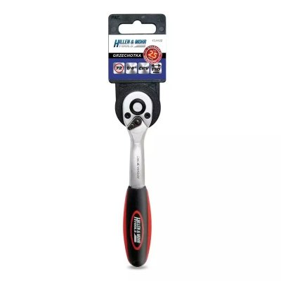 Grzechotka 1/4&quot;, 72T, CRV 6140, odgięta dwu-mater.uchwyt