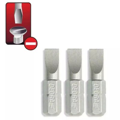 Końcówki wkrętakowe płaskie SL5.5x25mm, 3szt blister