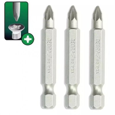 Końcówki wkrętakowe Pozidriv PZ2x50mm, 3szt blister