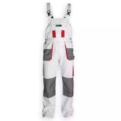 Spodnie ochronne ogrodniczki M/50, białe, gramatura 190g/m2