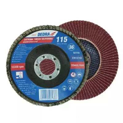 Listkowa tarcza szlifierska 115x22mm, granulacja 36