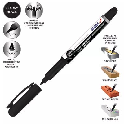 Pisak techniczny czarny 1mm, 20szt tuba
