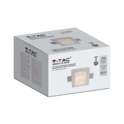 Oprawa gipsowa V-TAC GU10 kinkiet ścienny kwadrat 120x120 VT-11009 3 lata gwarancji