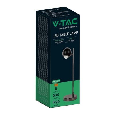 Lampka biurkowa nocna V-TAC 6W LED 45cm czarna VT-7506 3000K 500lm