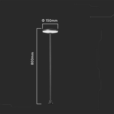 Oprawa ogrodowa słupek LED V-TAC 2-funkcje 12W IP65 80cm antracyt VT-1160 3000K 1135lm