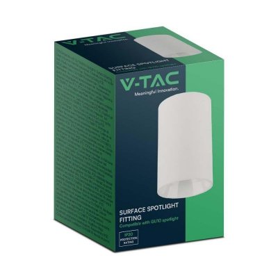 Oprawa sufitowa V-TAC GU10 okrągła natynkowa tuba biała 65x100mm VT-1131 3 lata gwarancji