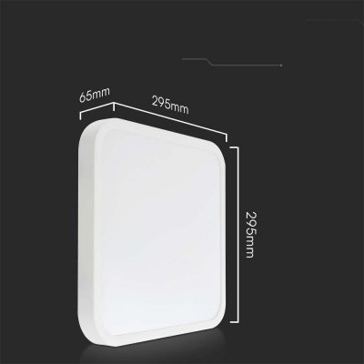 Plafon V-TAC 18W LED Kwadrat 30x30cm Natynkowy Pilot Czujnik Ruchu IP44 Biały VT-8618S 4000K 1830lm