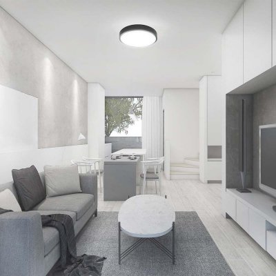 Oprawa sufitowa plafoniera V-TAC 36W LED okrągły 35cm natynkowy IP44 czarny VT-8630B 3000K 3820lm