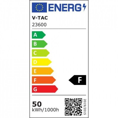 Projektor LED V-TAC 50W 100Lm/W Przewód 1mb SAMSUNG CHIP Czarny VT-44055 6500K 4270lm 5 Lat Gwarancji