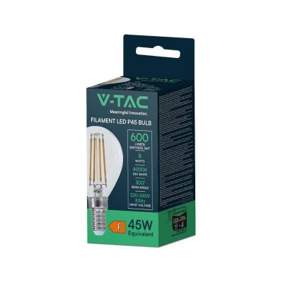 LED Bulb - 6W Filament E14 P45 Clear Cover 3000K