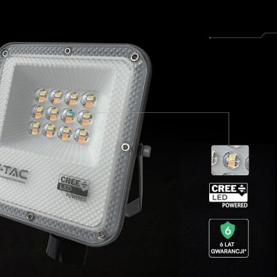Naświetlacz LED V-TAC CREE CHIP 10W LED 3w1 CCT VT-44014CCT 3000K-4000K-6500K 730lm 6 lat gwarancji