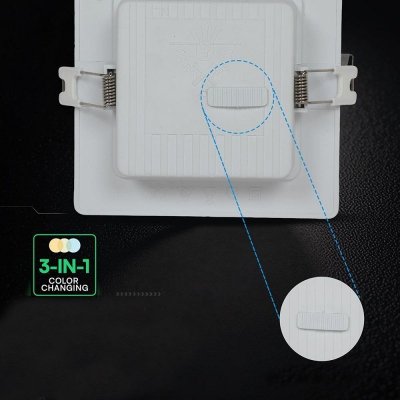 Panel wpuszczany downlight V-TAC 6W LED CREE CHIP kwadrat 120x120mm VT-61006CCT 3000K-4000K-6500K 630lm 6 lat gwarancji