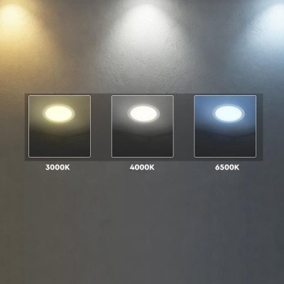 Panel wpuszczany downlight V-TAC 6W LED CREE CHIP okrągły 120x28mm VT-61006CCT 3000K-4000K-6500K 630lm 6 lat gwarancji