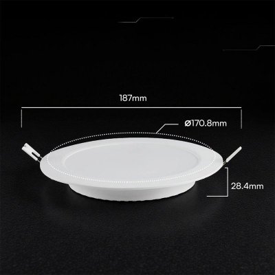 Panel wpuszczany downlight V-TAC 12W LED CREE CHIP okrągły 170x28mm VT-61012CCT 3000K-4000K-6500K 1320lm 6 lat gwarancji