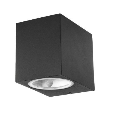 Kinkiet Ścienny V-TAC GU10 Aluminium Kwadrat Czarny W Dół IP44 VT-7651