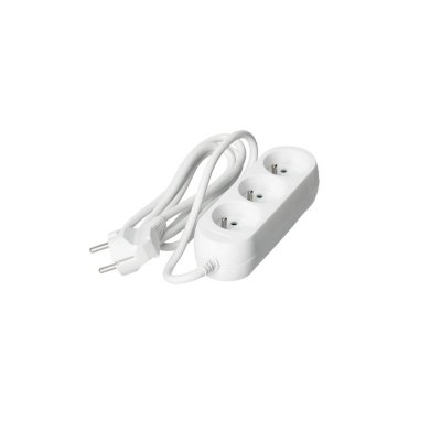 Przedłużacz LINEA 3gn/1,5m/Zu biały Kobi