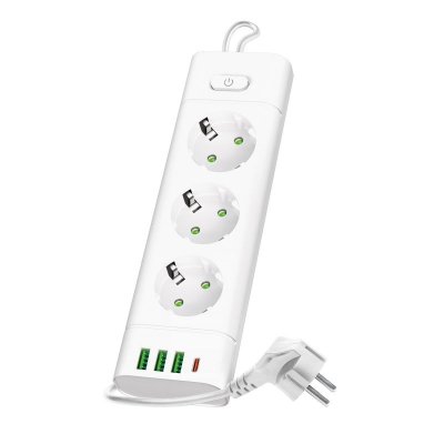 Przedłużacz LINEA PRO XC 3gn+3USB/1USB-C/1,5m/Zu+W biały Kobi