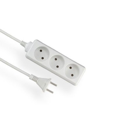Przedłużacz 3gn/1,5m/Bu/1mm biały Elgotech