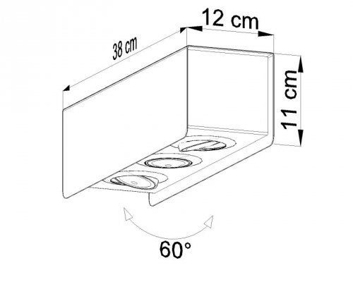 Plafon STEREO  czarny